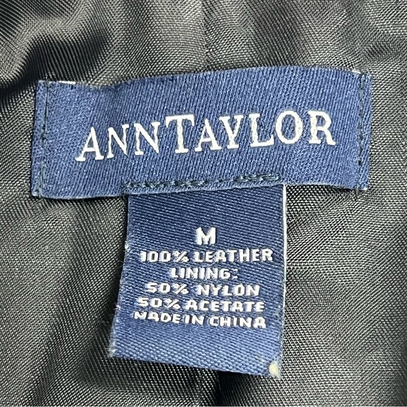 Ann Taylor Leather black Jacket medium soft buttery zip up w/pockets - Picture 5 of 16